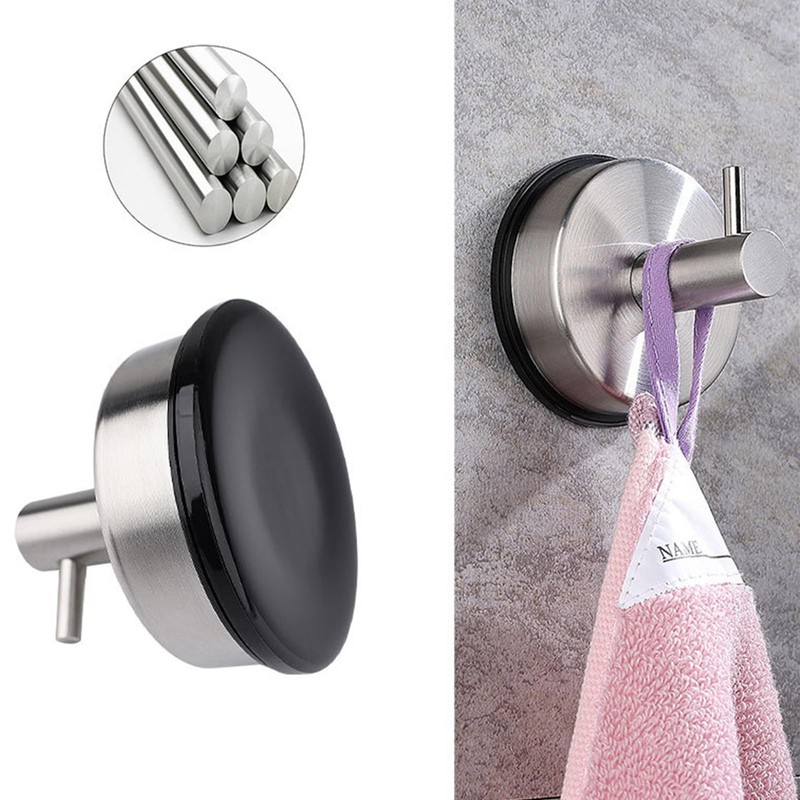 DOJASOHILMI 2PCS Strong Vacuum Suction Cup Hooks - Stainless Steel