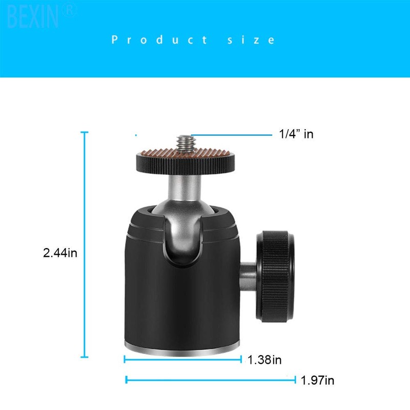 Harwerrel Mini Ball Head Tripod Head Ballhead with 3/8 Inch