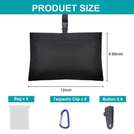 8 Packs Boat Cover Sand Bags Weights Marine Grade Sandbags for Boat Mooring Covers Sand Bag to Hold Boat Cover Kit Trailerable Boat Accessories Windproof Weight Sandbags