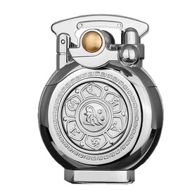 Kerosene Vintage Antique Soft Flame Lighter for Collection-Decorative-Gift-Present(Silver)