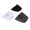 Women Turban Flower Cap Balck White and Gray Pure Color