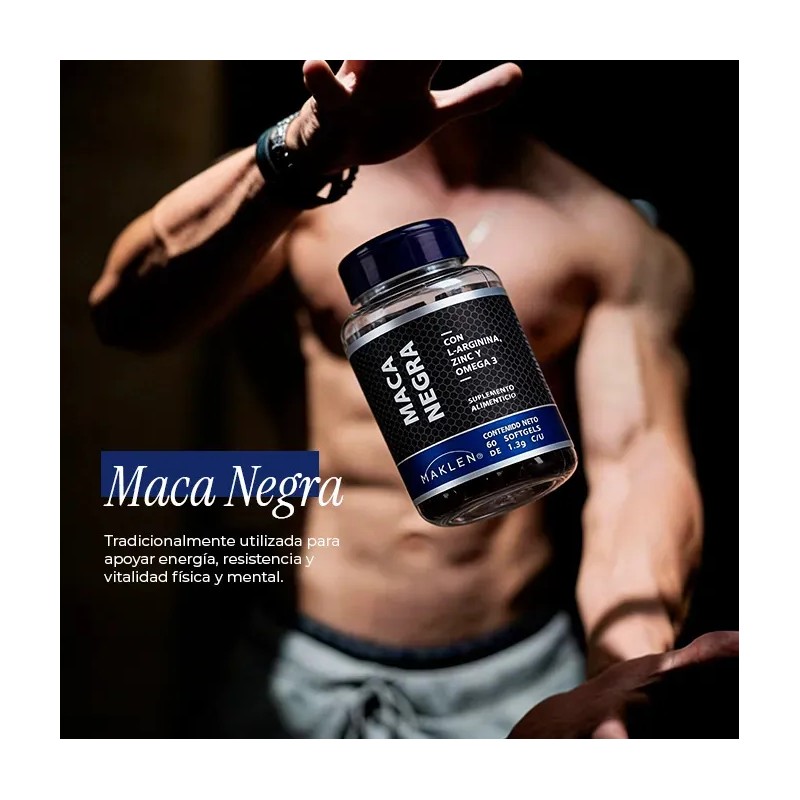 Maca Negra Arginina Zinc Omega Softgels Maklen Sabor