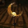 HDNICEZM Solar Garden Light Outdoor Decorative, Moon Decor Crackle Glass