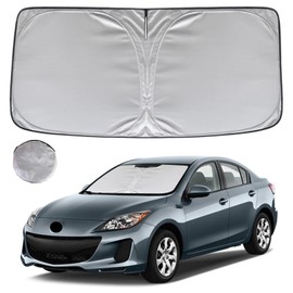 KAYZT Windshield Sun Shade for 2010-2013 Mazda 3 Foldable Sunshade Front Window Custom Fit Car Accessories