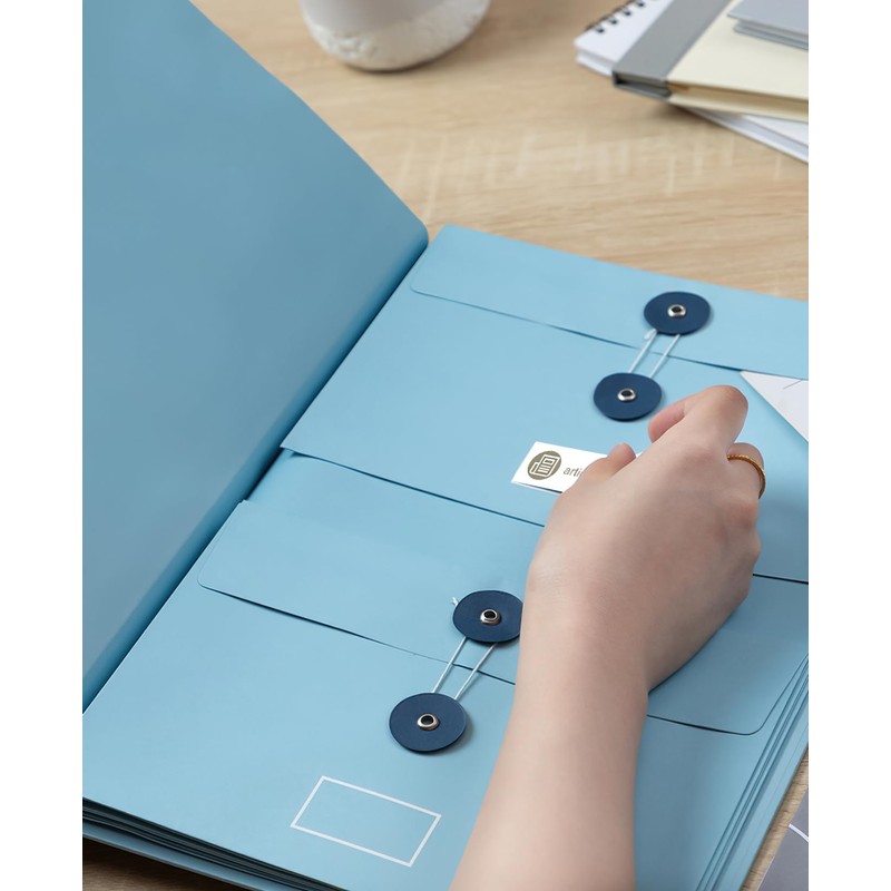 Folio Folder File Organiser 12 Compartments Document Folder with Label