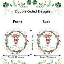 Double-Sided Ceramic Baby First Christmas Ornament 2025 Girl Boy Babies First Christmas Ornament Xmas Hanging Decorations, 2025 Newborn Gifts