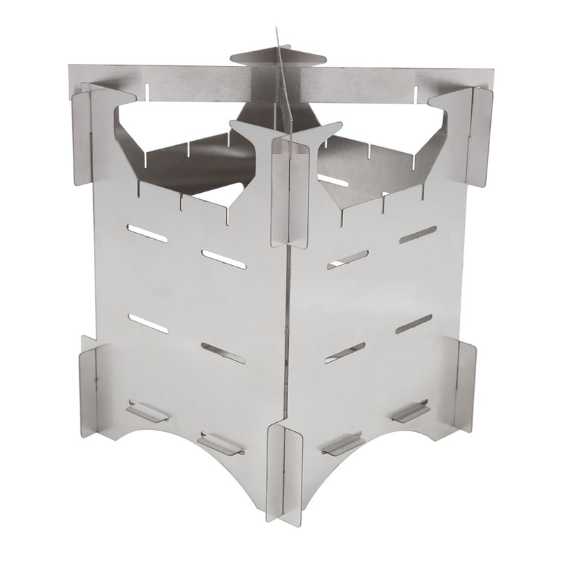 Portable Stainless Steel Folding Wood Burning Stove Mini Cooker for