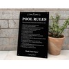 Pool Rules - Black & White/Blue & White Sign for