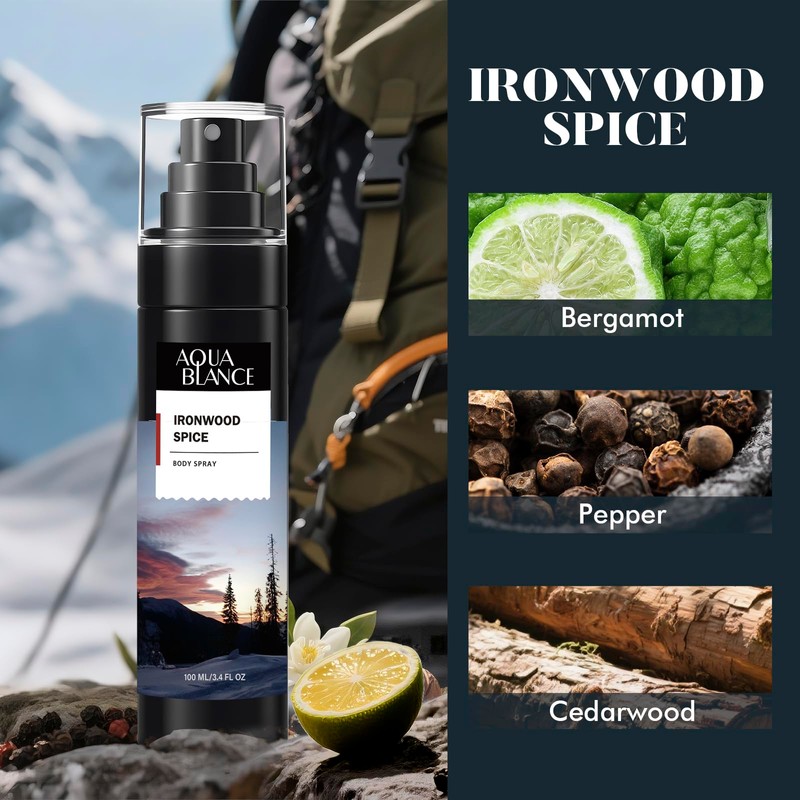 AQUA BLANCE Body Spray for Men, Mens Body Refreshing Spray,