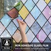 FEOMOS Stained Glass Window Film, Window Privacy Films, Colorful Lattice