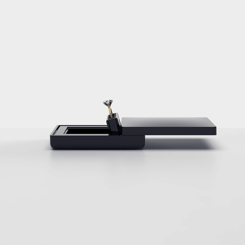 MONOLIX Slim Engagement Ring Box, Thin Unique Sliding Lid, Elegant