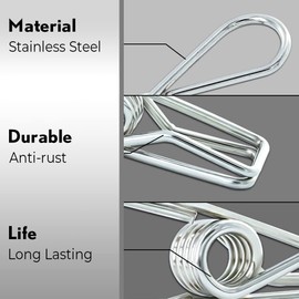 OKAM Stainless Steel Pegs - 70-Pack Stainless Steel Pegs Large - Strong & Sturdy Clips, Eco-Friendly Metal Clothes Pegs for Home Laundry and Craft Drying Peg, Pins or Clip Needs