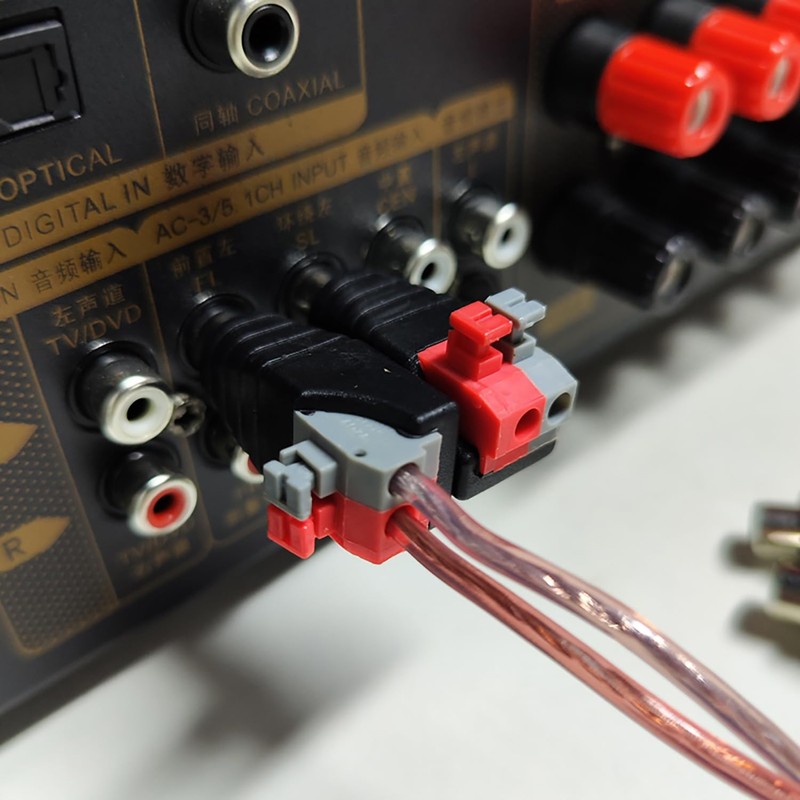 EUZUXU RCA Adapter, RCA Male Adapter Terminal Block, Solderable RCA