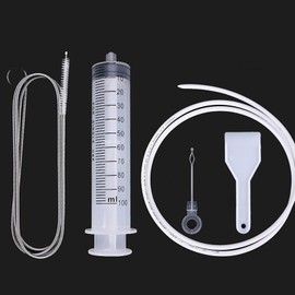 Dinghaole 100ml Large Capacity Plastic Syringe with 1m Plastic Tubing for Watering, Feeding, Drainage of Refrigerator, Science Lab (Set of 5)