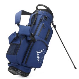 Golf Stand Bag with 7 Way Top Dividers, Golf Bags for Men Women, Lightweight Golf Club Bags with Multiple Pockets, Dual Straps - Color: Blue