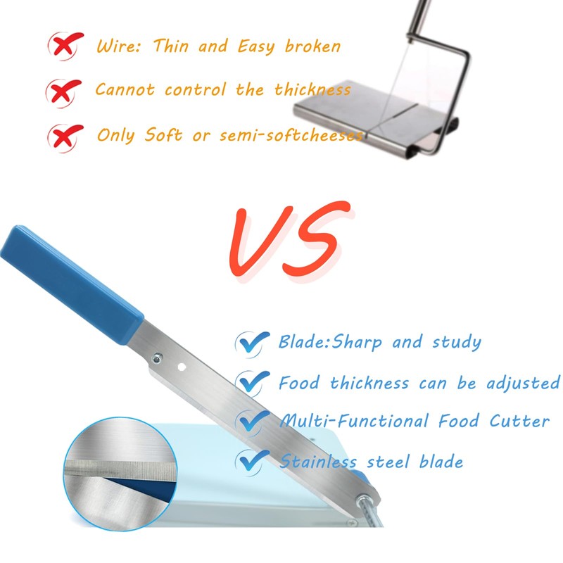 Alinwu Multipurpose Cheese Slicers for Block Cheese, with Adjustable Thickness
