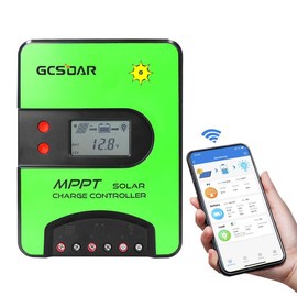 GCSOAR MPPT Solar Charge Controller 40A 12V 24V Auto Max PV 100V Built-in Bluetooth Module via APP Remote Control Solar Panel Charger Regulator for Gel Sealed Flooded AGM LiFePO4 - Color: MPPT 40A (Bluetooth)