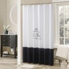 Le Bain Black Fabric White Printed Shower Curtain,Polyester Fabric Shower