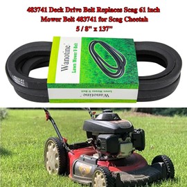 Wanotine 483741 Deck Drive Belt Replaces Scag 61 inch Mower Belt 483741 for Scag Cheetah, Turf Tiger 61'' Deck Mower (5/8" x 137")