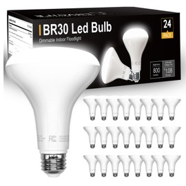 DAYBETTER BR30 LED Light Bulbs, Dimmable Indoor Flood Lights, Daylight White 5000k, E26 Base, 9W, 65W Equivalent, 800 LM, 24 Pack Recessed Can Light for Bedroom, Kitchen, Living Room, Ceiling