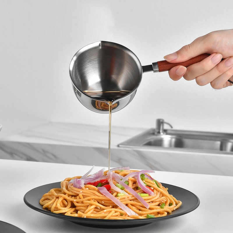 Oil Heating Pot Triple Layer Stainless Steel Uniform Heating Mini