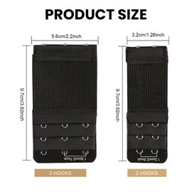 Admygo Pack of 6 Bra Extenders, Bra Extender 2 Hooks & Bra Extension 3 Hooks, Comfortable and Stretchy, Bra Extender Soft for Women and Girls (Black, White, Skin Colour)