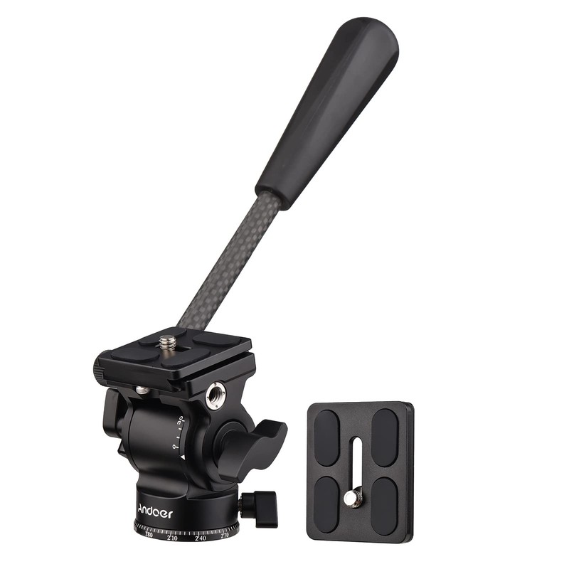 Andoer Video Fluid Head Pan Tilt Tripod Head Panoramic Ball