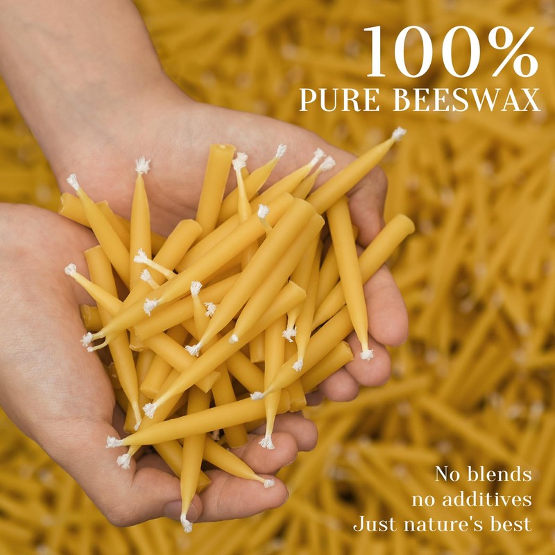 20 Minute Beeswax Meditation Candles for Christmas - 24pcs Mini