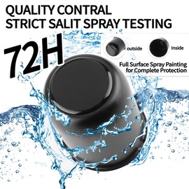 Rheedal 4Pcs Stainless Trailer Wheel Center Caps & 24Pcs Wheel Lug Nuts Kit, 3.19in Top Removable Push Through Matt Black Hub Cap with Matt Black 1/2-20 Lug Nuts, for Truck SUV RV Wheel Rim