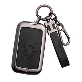 RXXR Black Car Key Cover for Renault Clio Megane Koleos Kadjar Kangoo Twingo Talisman Captur Espace Dacia Duster 4 buttons Key Fob Cover Zinc Alloy Car Key Protective Case