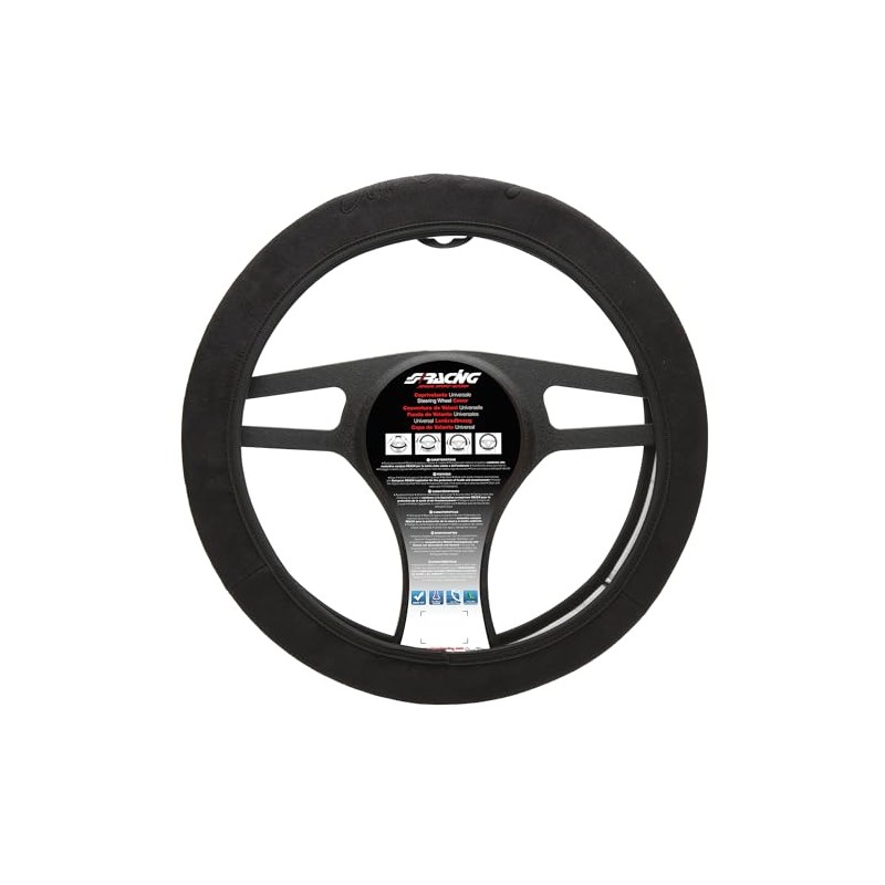 Simoni Racing CVT/10N Universal Steering Wheel Cover, Black Face