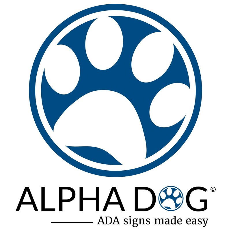 ALPHA DOG SIGNS Men's Restroom Hallway Bathroom Sign, 4"x12" Double-Sided