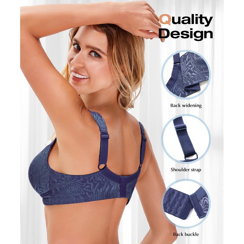 Wingslove brasier reductor inalámbrico para mujer, talla grande, no acolchado,