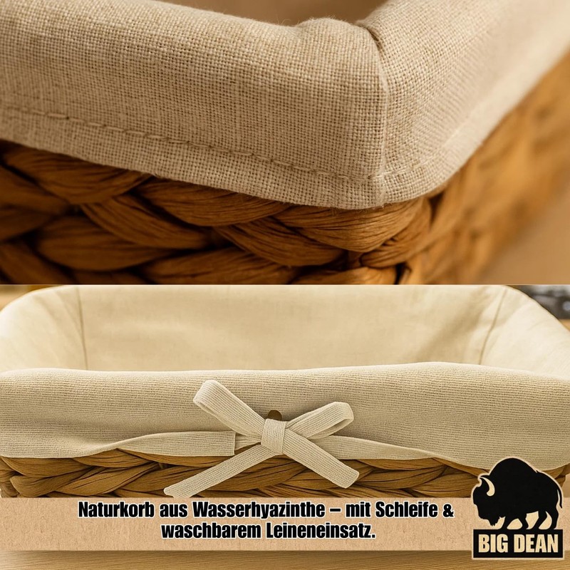 BigDean Set of 3 bread baskets, bread baskets, modern braided