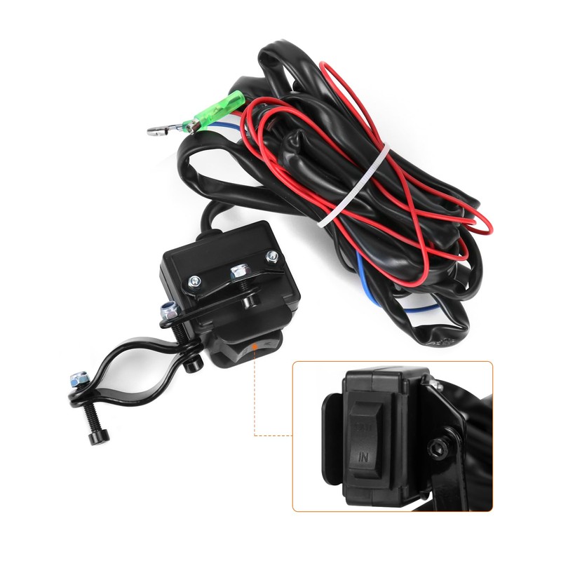 QWORK Universal 12V Solenoid Relay Contactor Winch Rocker Thumb Switch