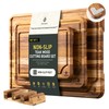 3 Pack Teak Wood Cutting Board Set for Kitchen Charcuterie