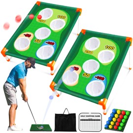 TOY Life 2 Pack Golf Cornhole Game Golf Corn Hole Set Chipping Golf Game for Adults Kids Backyard Golf Game Yard Corn Hole Game Golf Training Equipment Chipping Outdoor Indoor Golf (NO Club Included)