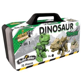 Construct IT Buildables 2-in-1 Triassic Dinosaurs – 47-Piece STEM Take Apart Dinosaur Toy – Build Your Own Dinosaurs with Real Tools – Educational Engineering Kit for Kids Ages 3+