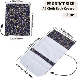 craspire A6 Book Cover, 6 Ring Binder, Organizer Cloth with Rope, Black Clouds, Washable Book Protection Fabric for Notebook Book Lovers, Novels, Diary, Textbooks, Cover, Diary Decor
