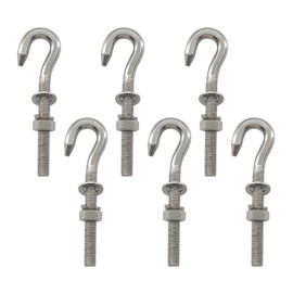 (6 Pieces) M10 Heavy Duty Thread Eye Hook 304 Stainless Steel Lifting Eye Bolts Ceiling Hooks with Nuts Washers Light Hooks