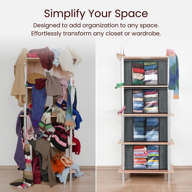 Reli. 90L Large Clothes Storage Bags (6 Pack) Closet Organizers