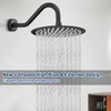 NearMoon J Shaped Shower Extension Arm, Stainless Steel Shower Head