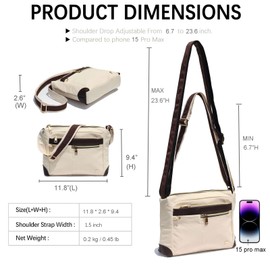 ESVAN Nylon Crossbody Bag For Women Waterproof Lightweight Casual Multi Pockets Shoulder Handbag Purse