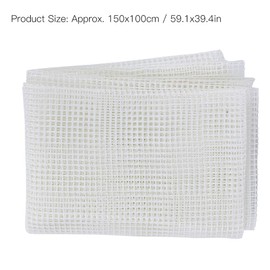 Canvas Net Mat, Mesh for Backpack, Crochet DIY Rug, Hooking, Crochet Wooden Handle, Crochet Repair Kit for Embroidery, Plastic Cross Stitch Mesh Fabric for Crafts, Sewing Projects (150 x 100 cm Mesh