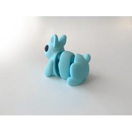 Easter's Blue Bunny Fidget Toy, 3D-Printed Articulated Rabbit, Medium, 4 x 5.5 x 3 inches