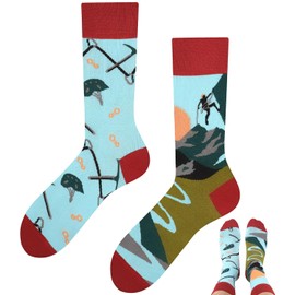 TODO Colours Funny Socks with Motif - Multicoloured, Colourful, Crazy for the Joy of Life, socks climbing