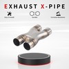 Richeer 2.5 Inch Exhaust X Pipe, 2.5" Inlet 2.5" Outlet