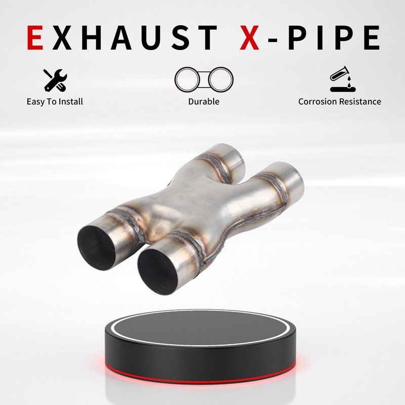 Richeer 2.5 Inch Exhaust X Pipe, 2.5" Inlet 2.5" Outlet