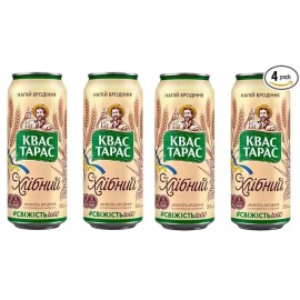 CAN Kvas Taras Traditional Ukrainian Bread Drink, Fermented Beverage, 500ml Can, Pac