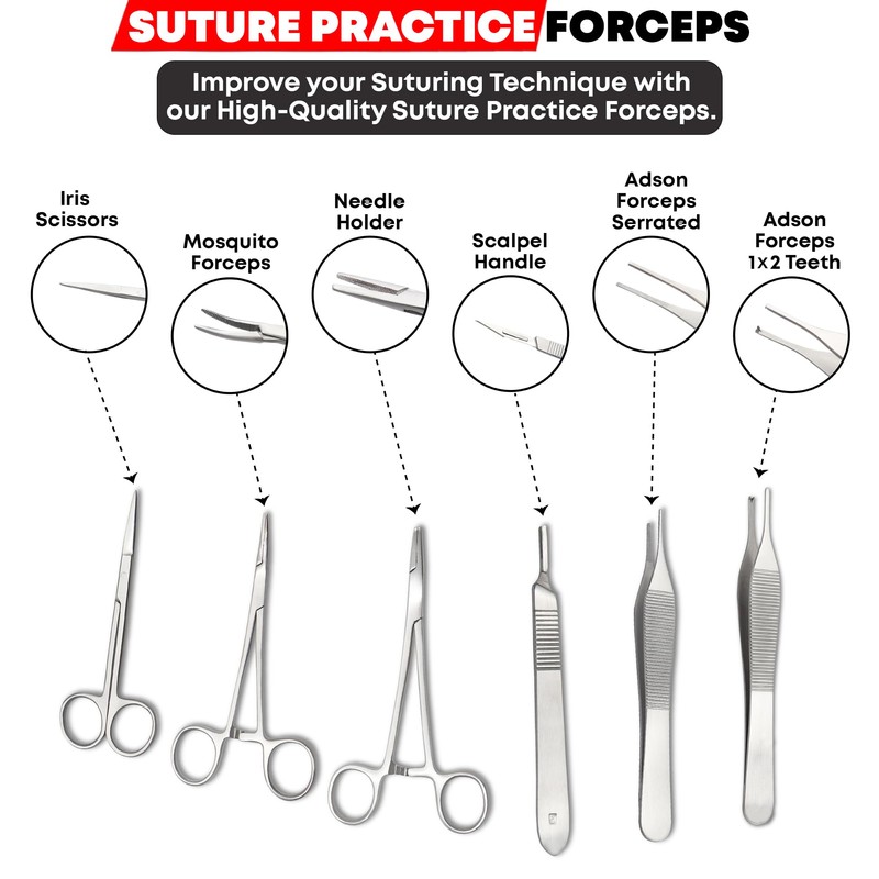 STELLMACHER 38 Pcs Suture Practice Kit Complete Kit for Medical